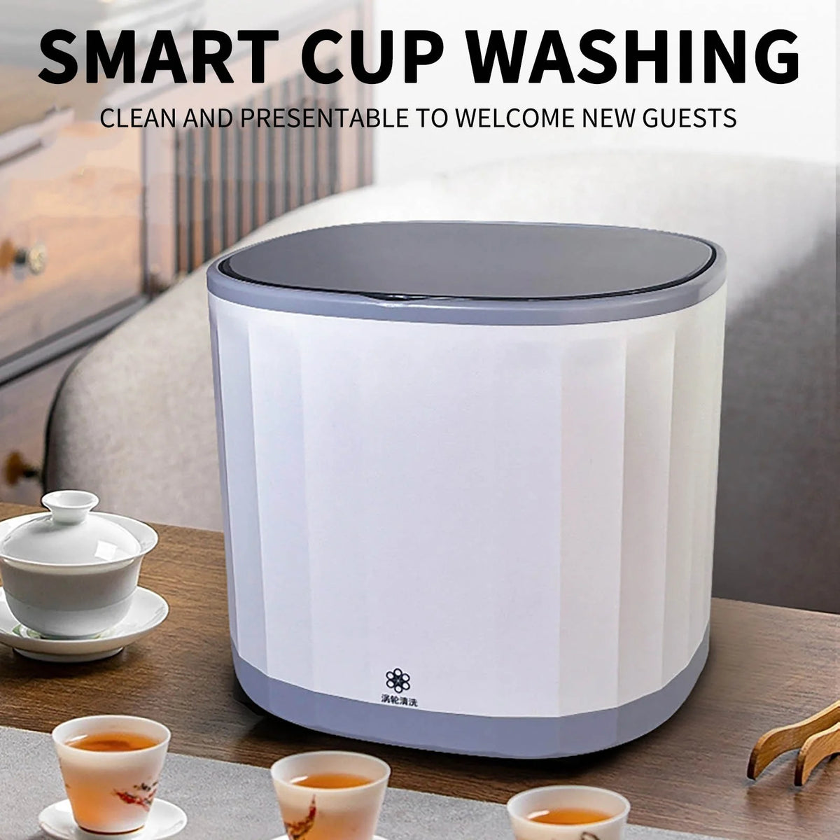 4L 5V Automatic Tea Cup Cleaner, Portable Mini Dishwasher with 360?��, Countertop Dishwasher USB Rechargeable Dish Tea Cup Washing Machine for Home Office Study