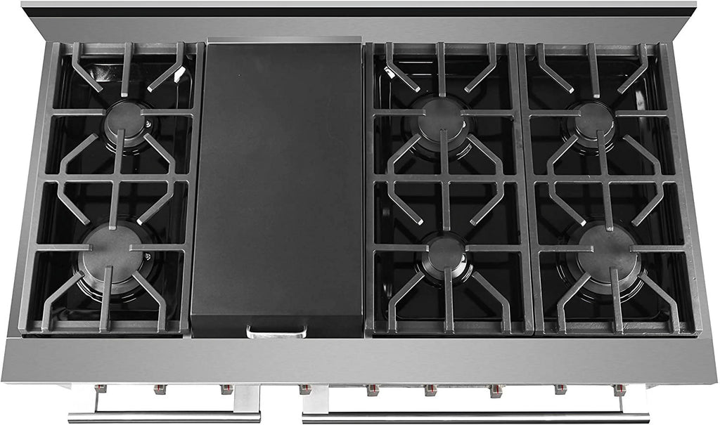 NXR 48'' Stainless Steel Professional Free-standing Gas Range with Griddle, 7.2 cu ft. Convection Oven SC4811