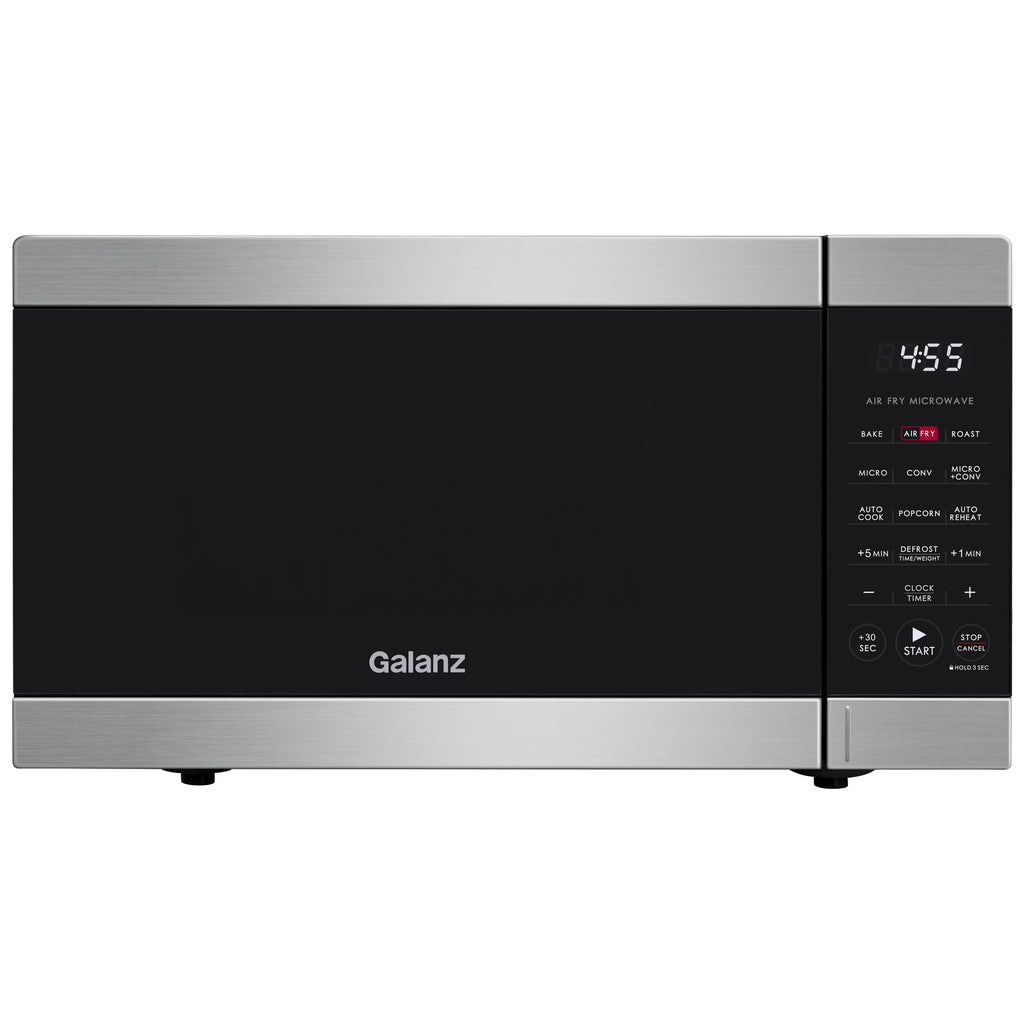 Galanz 0.9 Cu ft Air Fry Countertop Microwave, 900 Watts, Stainless Steel, New