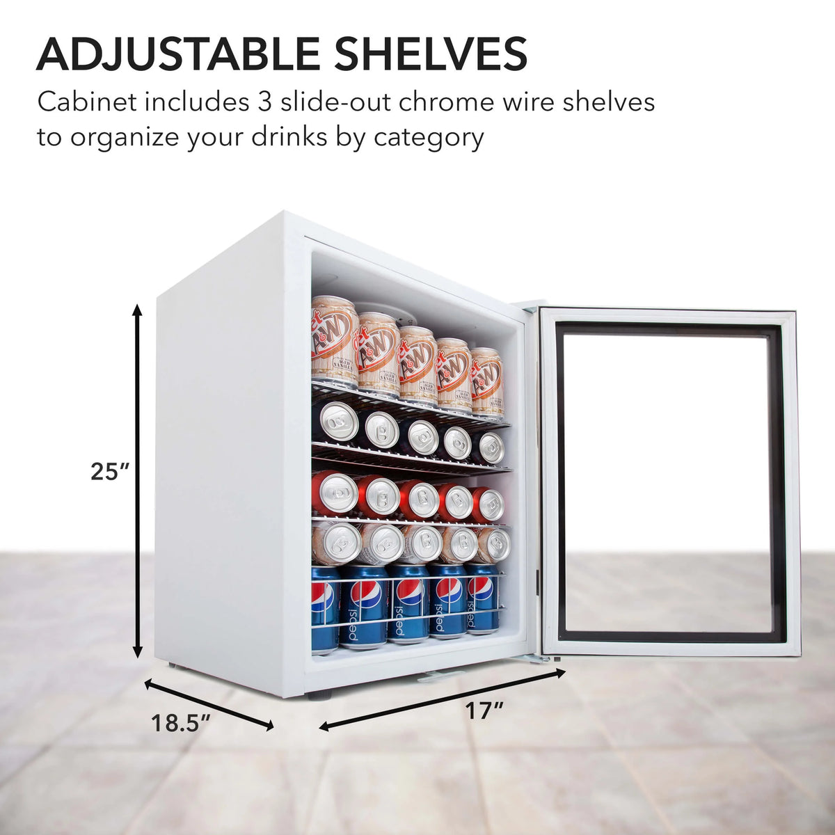 Whynter 24'' Beverage Refrigerator Cooler, 140 Cans Beverage Fridge, Built in or Freestanding Beverage Center with Stainless Steel Door
