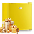 WANAI 1.7 Cu.Ft Mini Fridge with Freezer Single Door Retro Refrigerator for Home Dorm Apt Yellow