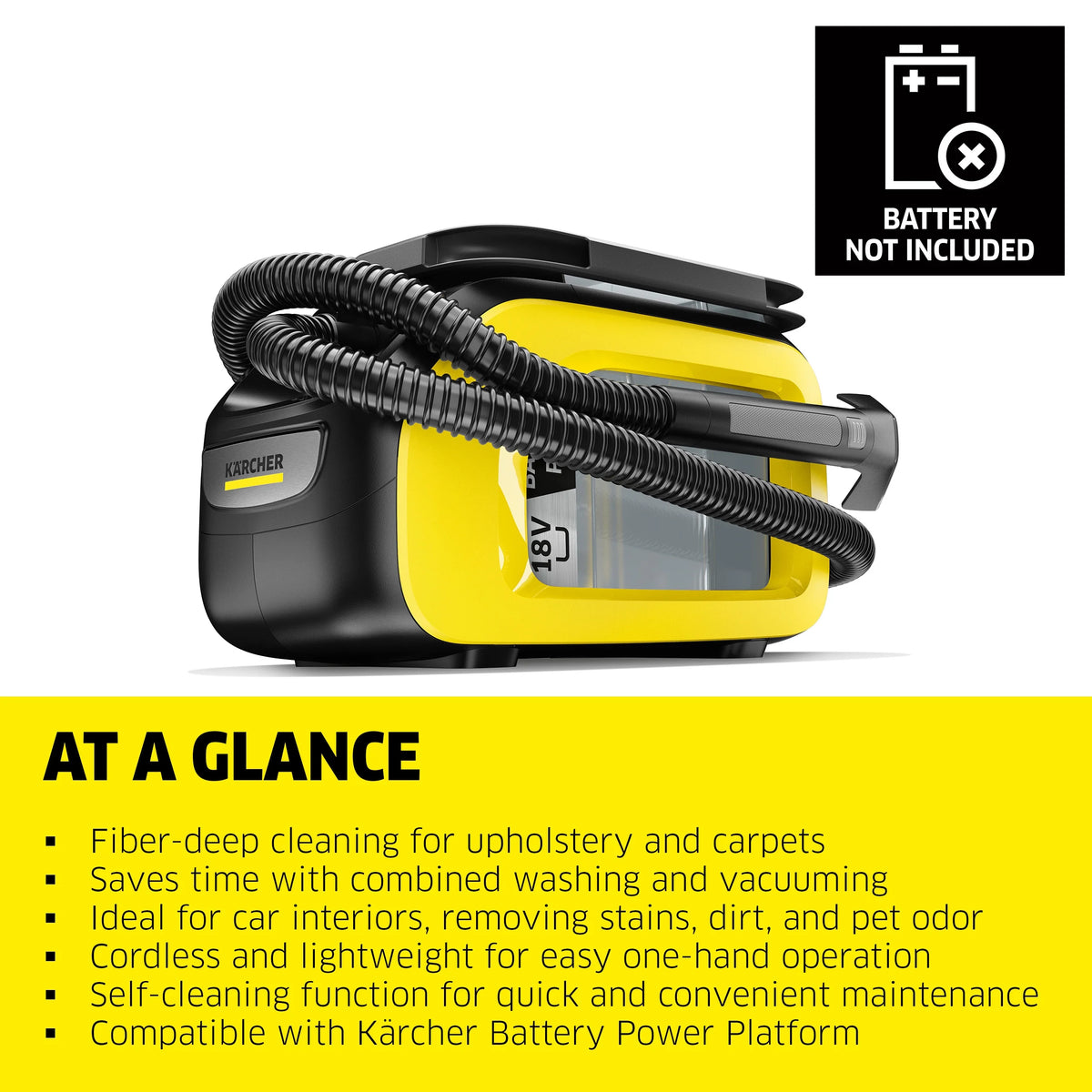 Karcher Cordless Carpet and Upholstery Cleaner, SE 3-18 , Spot Cleaner - Tool Only