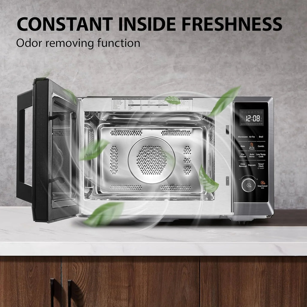TOSHIBA 8-in-1 Countertop Microwave Oven with Air Fryer, Convection, Child-Lock, 1.0 Cu Ft, Black