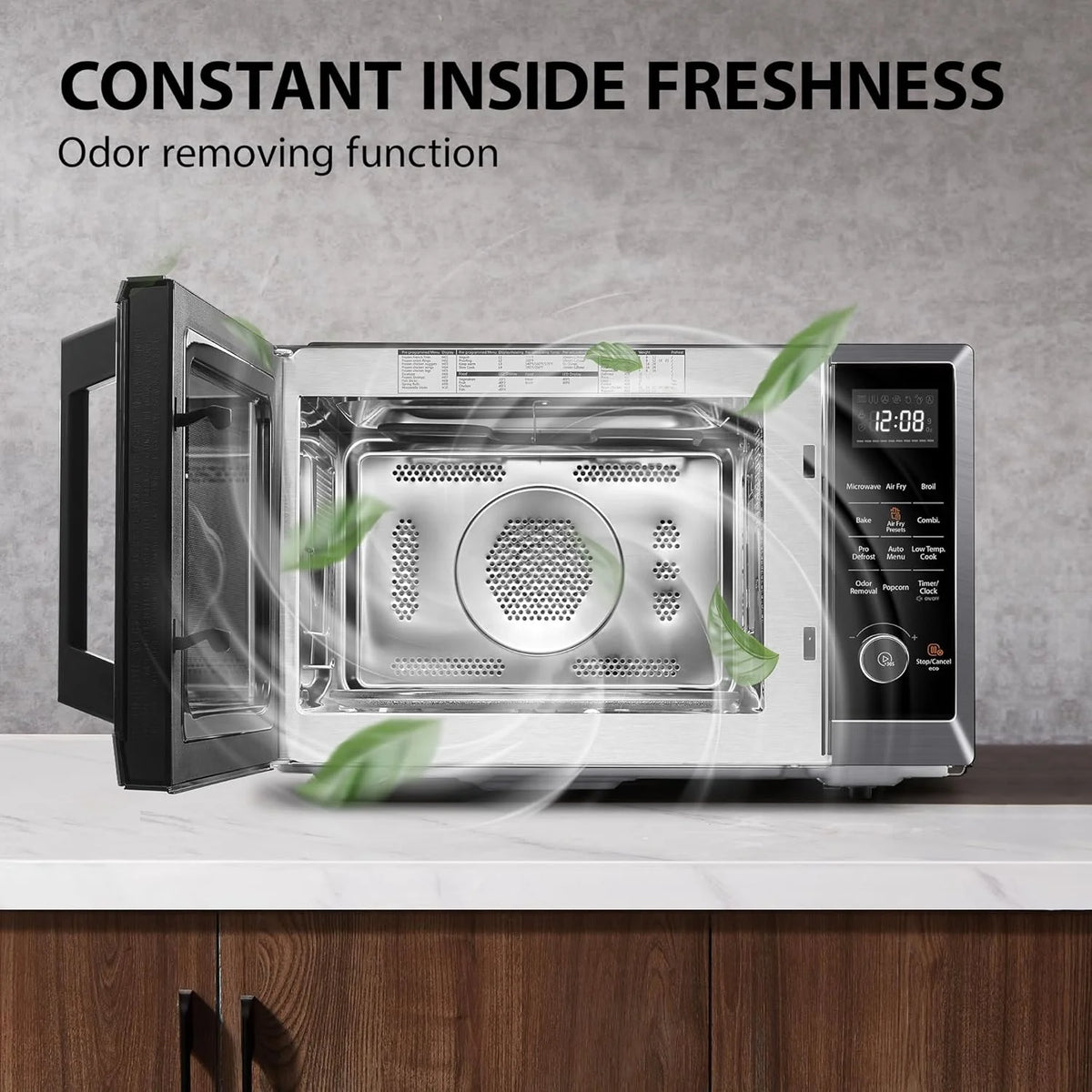TOSHIBA 8-in-1 Countertop Microwave Oven with Air Fryer, Convection, Child-Lock, 1.0 Cu Ft, Black