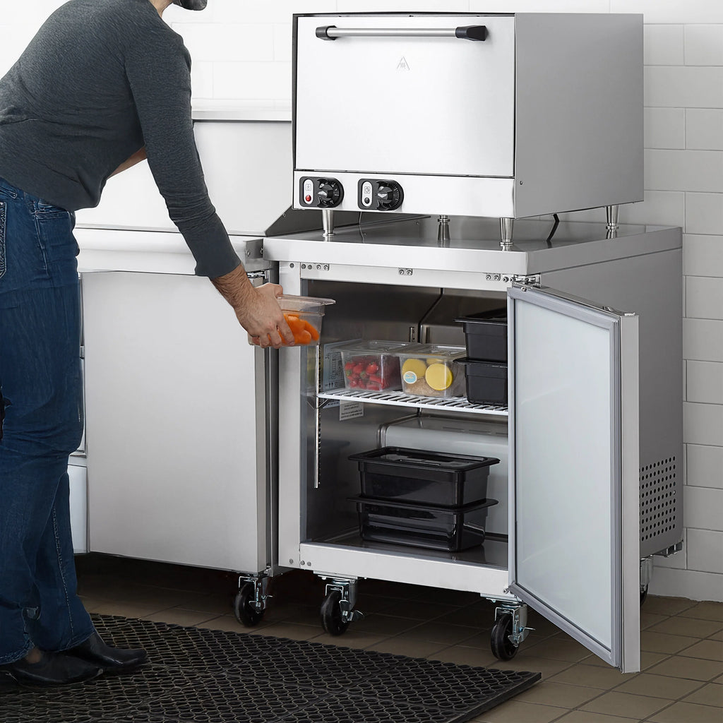 29 in. Worktop/Undercounter Freezer 7 Cu.Ft. Commercial Freezer in Stainless Steel, NSF Certified