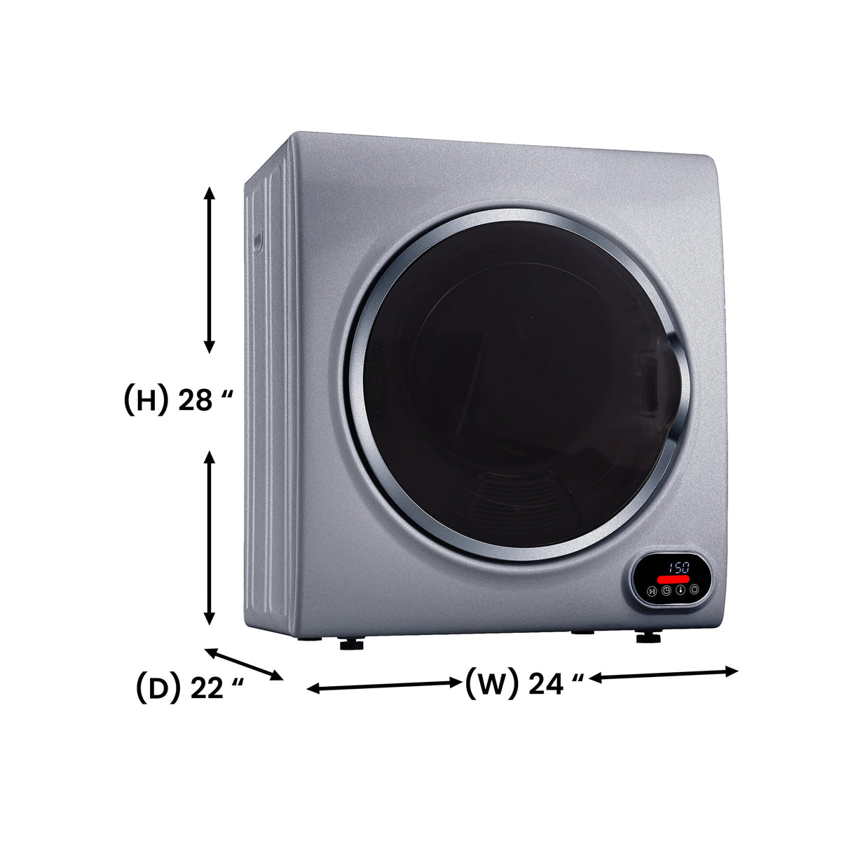 3.5 cu.ft. Compact Short Dryer with Digital Controls in Silver