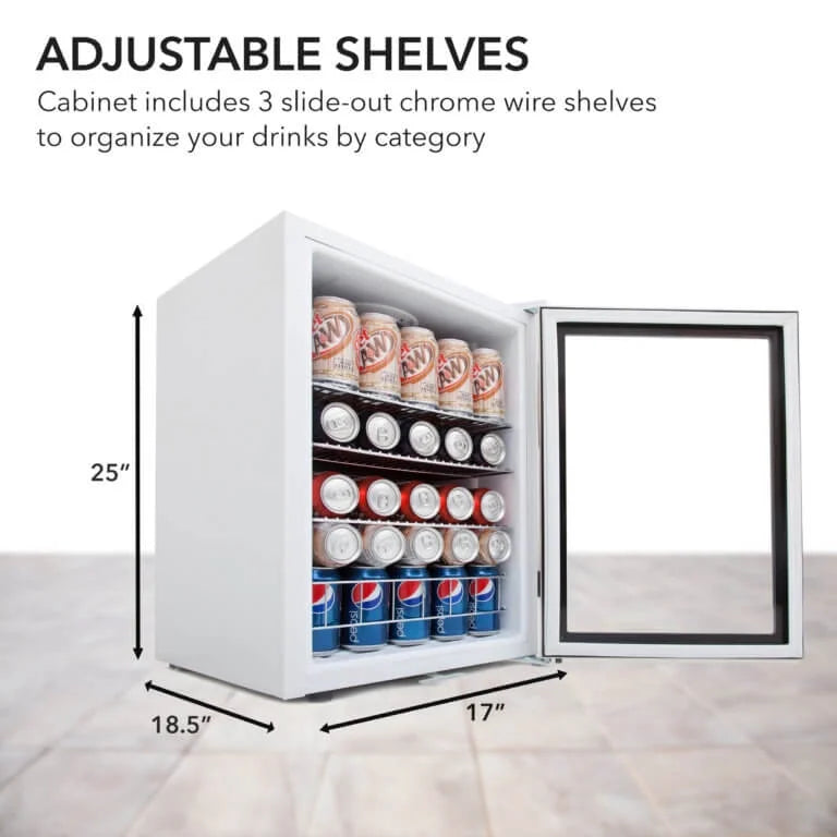 Whynter 24'' Beverage Refrigerator Cooler, 140 Cans Beverage Fridge, Built in or Freestanding Beverage Center with Stainless Steel Door