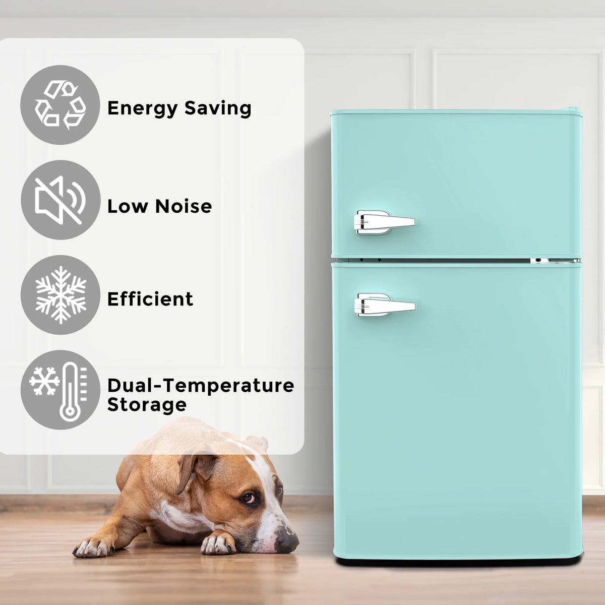 Moifoi 3.1 Cu. Ft. Two-Door Compact Refrigerator, Gray