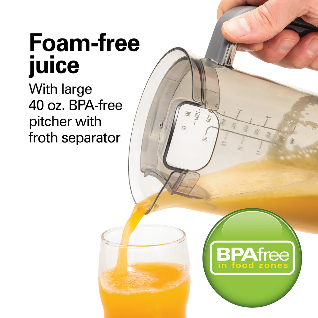 Hamilton Beach Big Mouth Easy Clean Juicer Machine for Fruits and Vegetables with Extra Large Chute, Extractor de Jugos, Stainless Steel