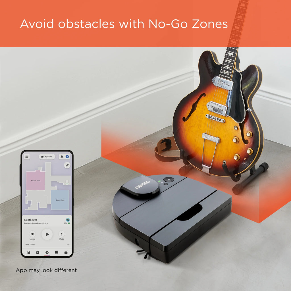 Open Box Neato D10 Intelligent Robot Vacuum Wi-Fi Connected with LIDAR Navigation in Silver