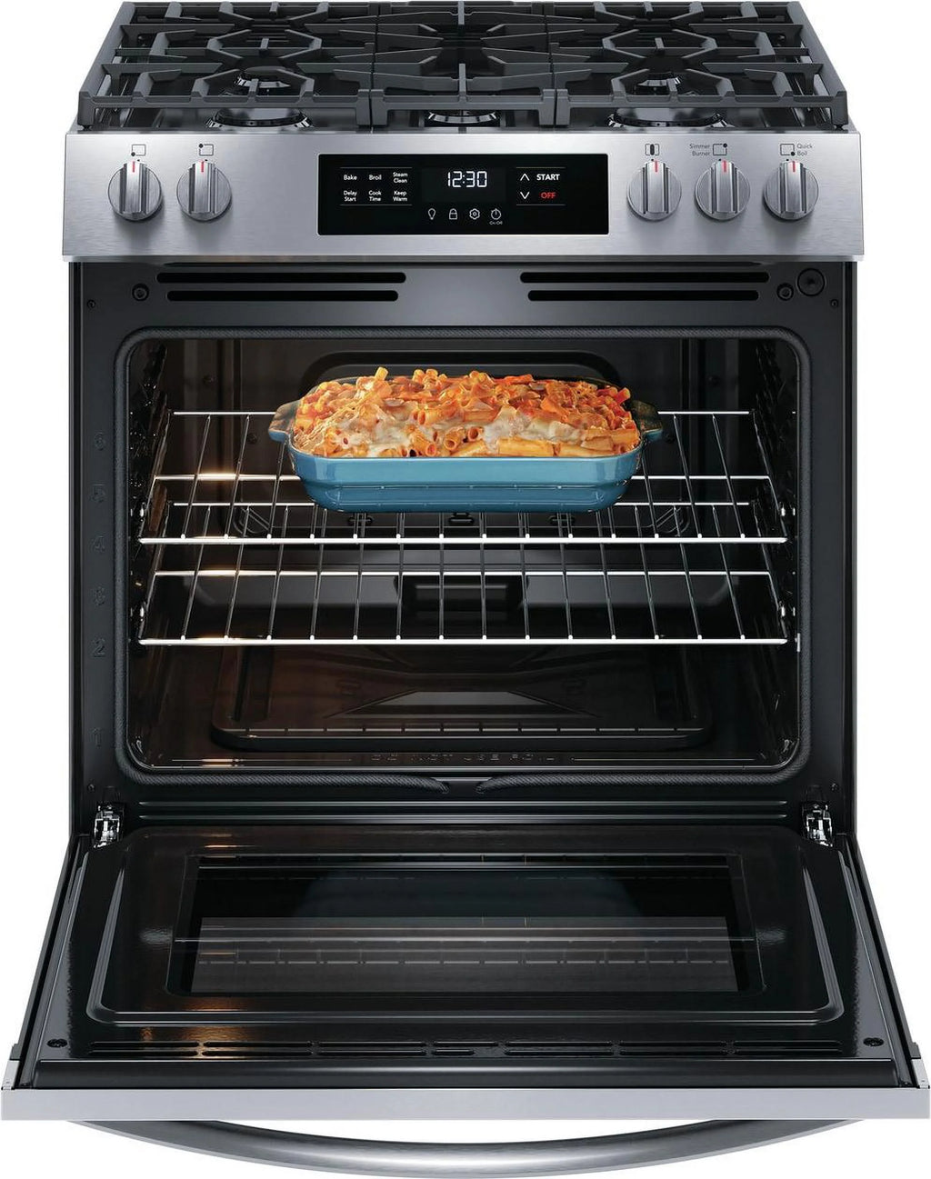 Frigidaire FCFG3062AS 30" Gas Range with Steam Clean, Stainless Steel