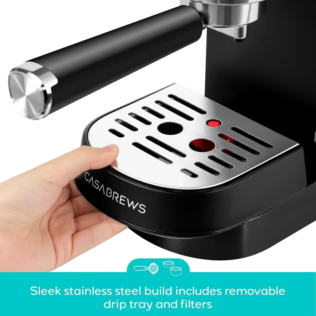 CASABREWS CM5418 20-Bar Espresso Machine and Coffee Maker, Silver