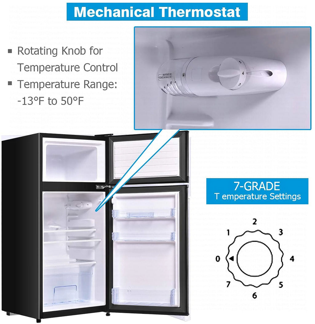 Costway 2 Doors 3.4 cu ft. Unit Compact Mini Refrigerator Freezer Cooler
