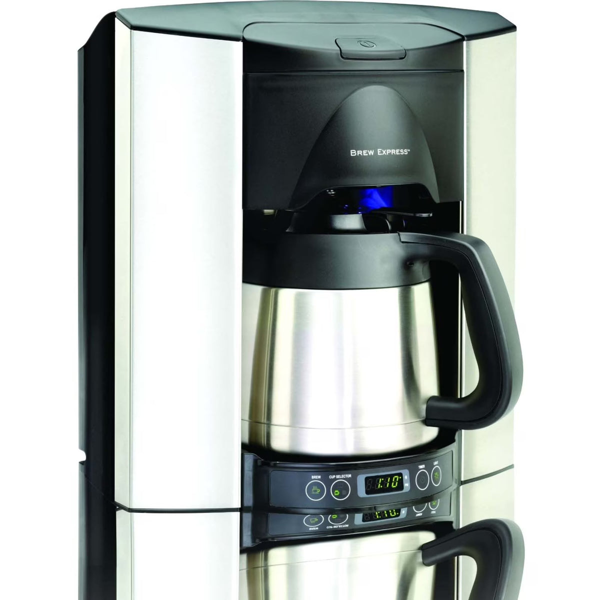 Brew Express, 10-Cup Black Stainless Steel Espresso Machine