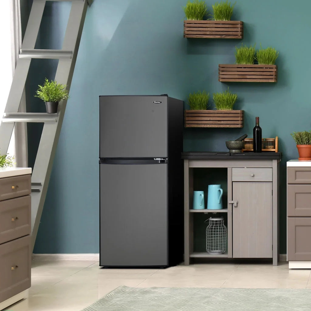 Danby 4.7 cu. ft. 2-door Compact Fridge in Black Stainless Steel Look DCR047A1BBSL