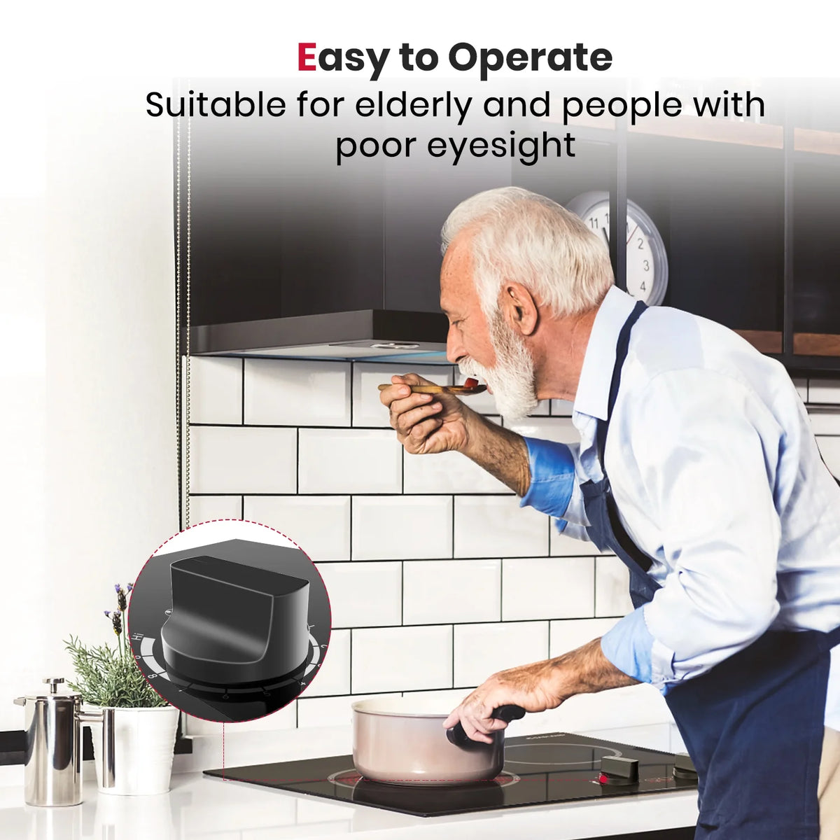 GASLAND 21 in 2 Elements Radiant Electric Cooktop with 9 Heating Levels, Smooth Surface, 240V