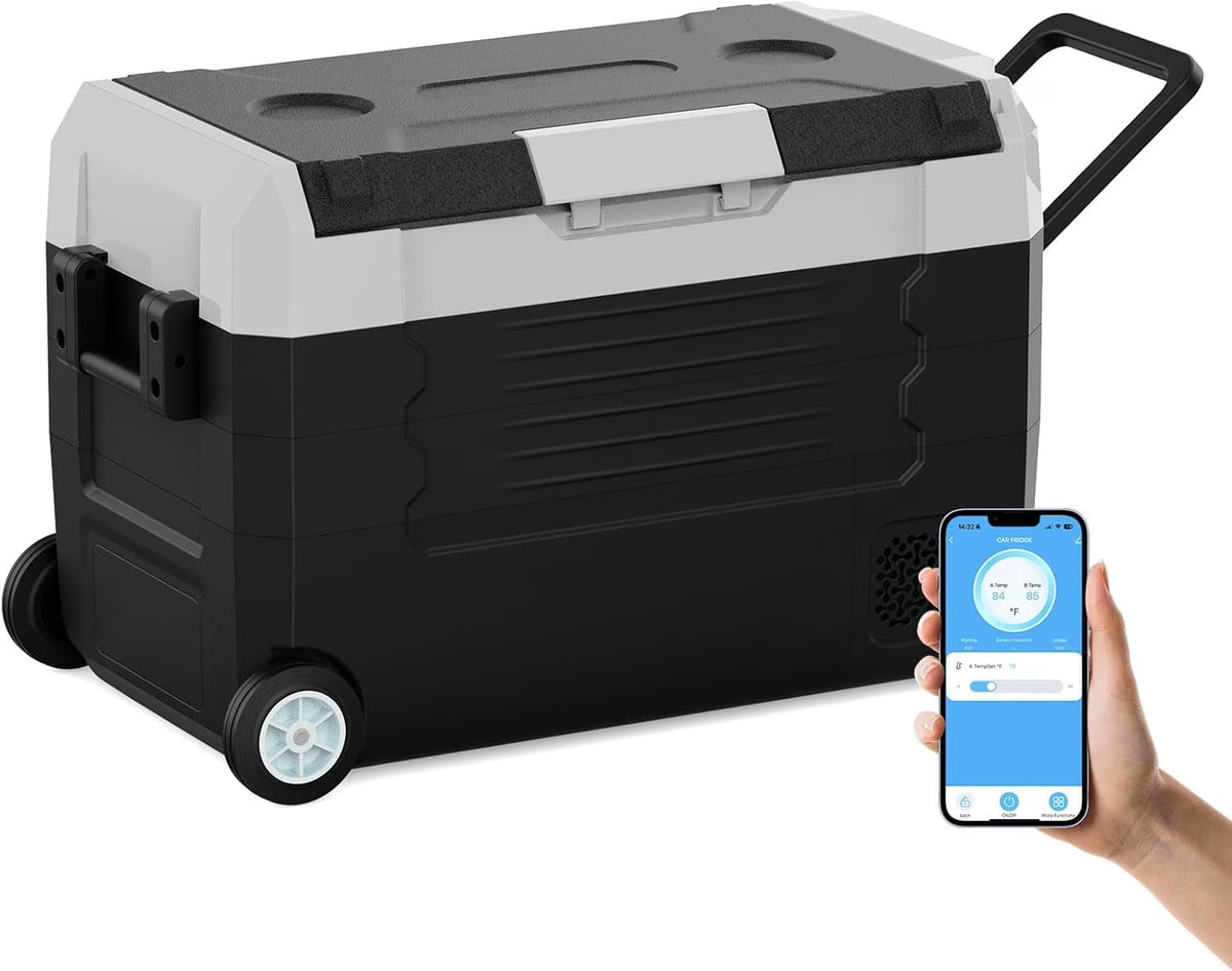 12 Volt Car Refrigerator, 37QT Portable Fridge Freezer(-4�H~68�H), Compressor Cooler 12/24V DC and 110~240 AC for Truck Van RV Camper SUV Travel Camping Road Trips