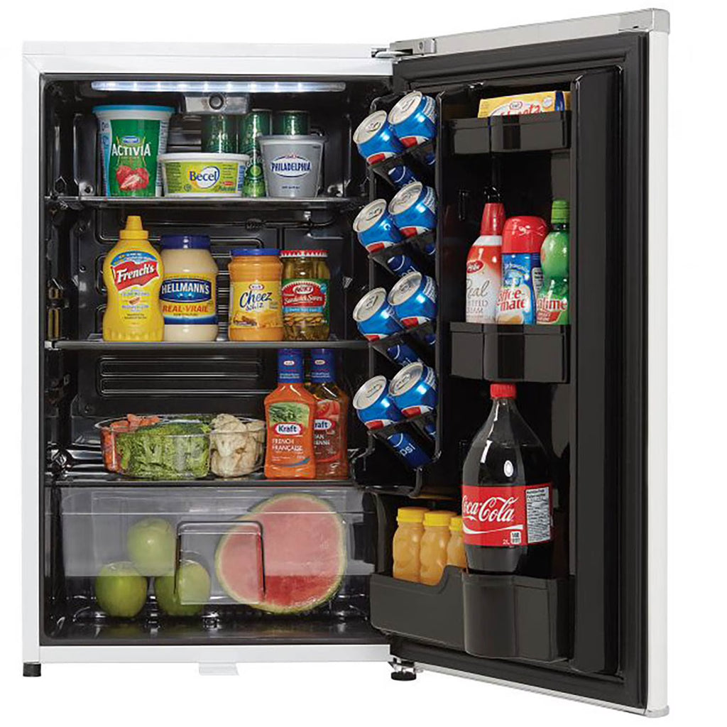Danby 4.4 Cubic Feet Compact Sized Mini Beverage Refrigerator with Lock, White