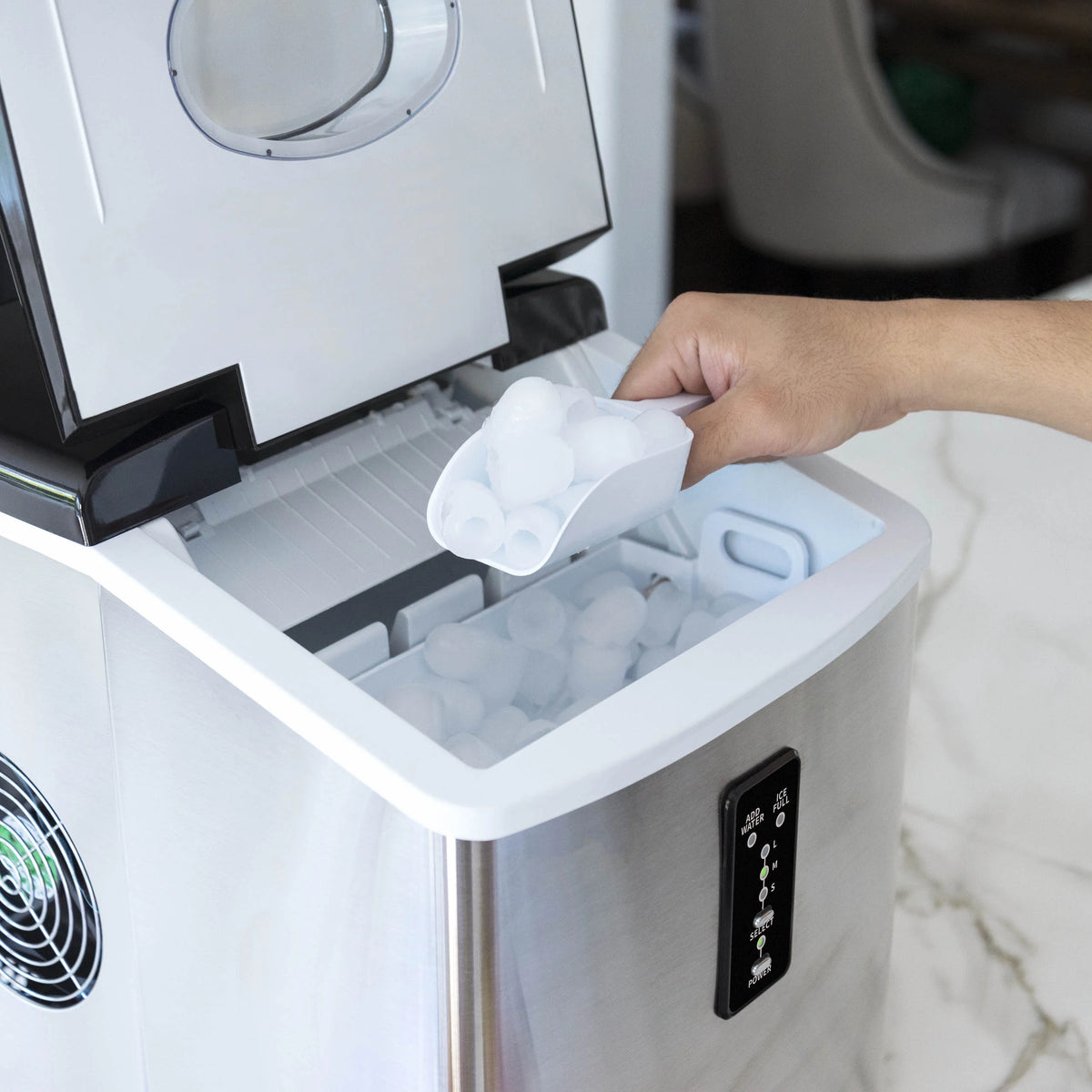 Newair | Portable Ice Maker | 28 lbs. Daily | 3 Bullet Ice Sizes, LED Display