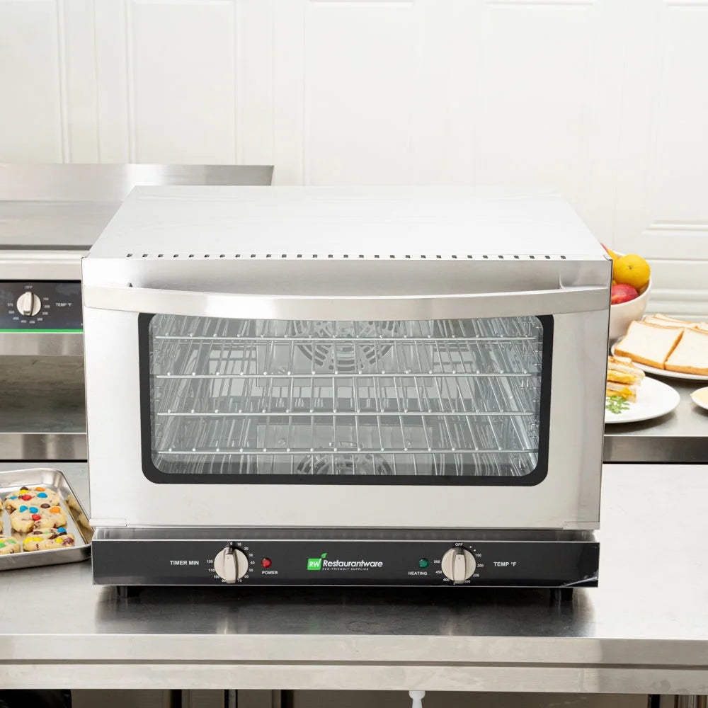 Hi Tek Stainless Steel Half Size Countertop Convection Oven - 120V, 1600W - 1.5 cu ft - 1 count box