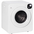 Clothes Dryer HOMCOM Portable Clothes Dryer, 120V 1300W Compact Laundry Dryer with Intelligent Drying, 3.2 cu.ft Stainless Steel Drum, Front Load Electric Dryer for Apartments, Dorms, RVs, White,Elec