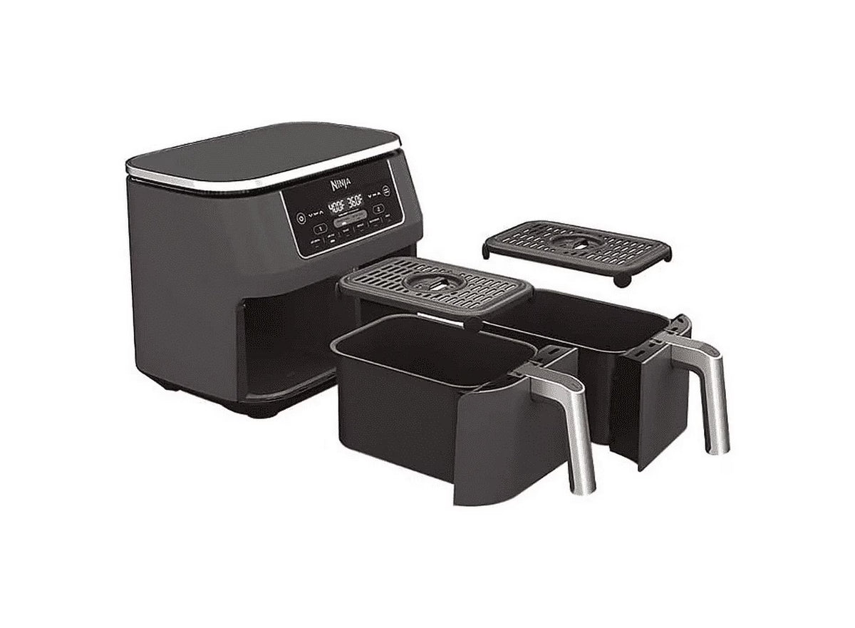 Restored Ninja Foody DZ201 6-in-1 8-qt. 2-Basket Air Fryer with Dual Zone Technology (Refurbished)