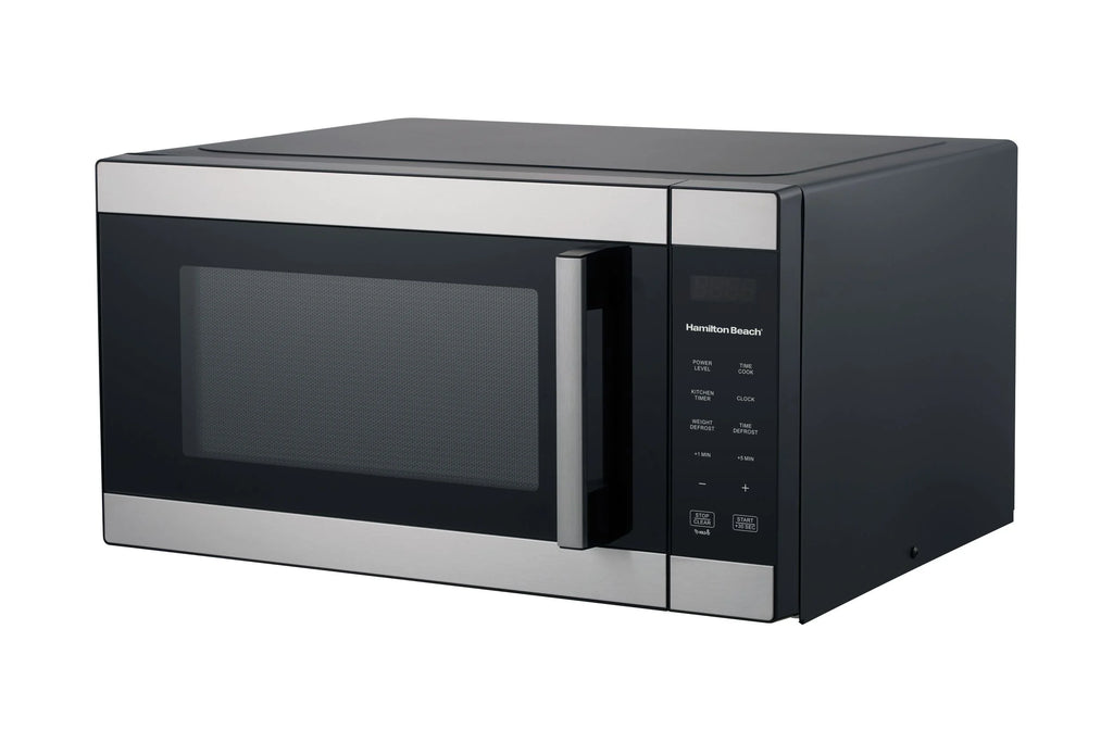 Hamilton Beach 1.6 Cu ft Sensor Cook Countertop Microwave Oven, 1100 Watts, Stainless Steel, New