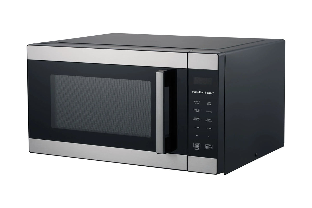 Hamilton Beach 1.6 Cu ft Sensor Cook Countertop Microwave Oven, 1100 Watts, Stainless Steel, New