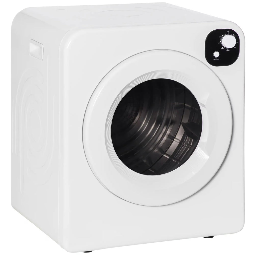Resenkos Compact Laundry Dryer 1300W Portable Clothes Dryer with 3.2 cu.ft Stainless Steel Drum, Front Load Electric Dryer, White