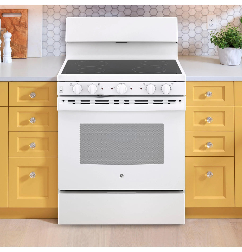 GE APPLIANCES JB480DTWW freestanding smoothtop electric range