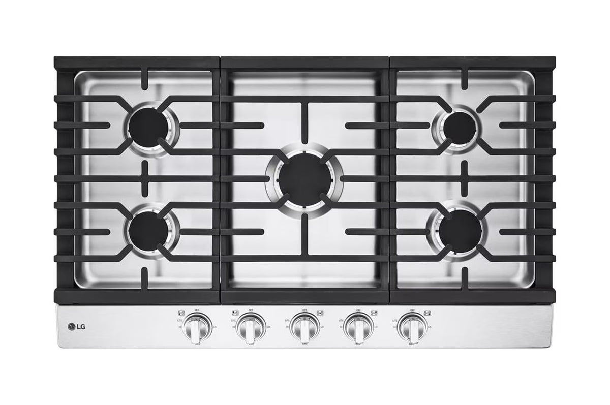 LG 36 Inch Gas Cooktop with 5 Sealed Burners Stainless Steel CBGJ3623S