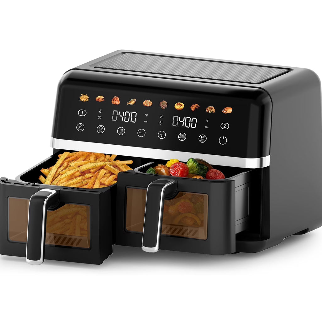 Whall 12QT Touchscreen Air Fryer Toaster Oven, 12 Pre-set Menus, Clear Window, Less Oil