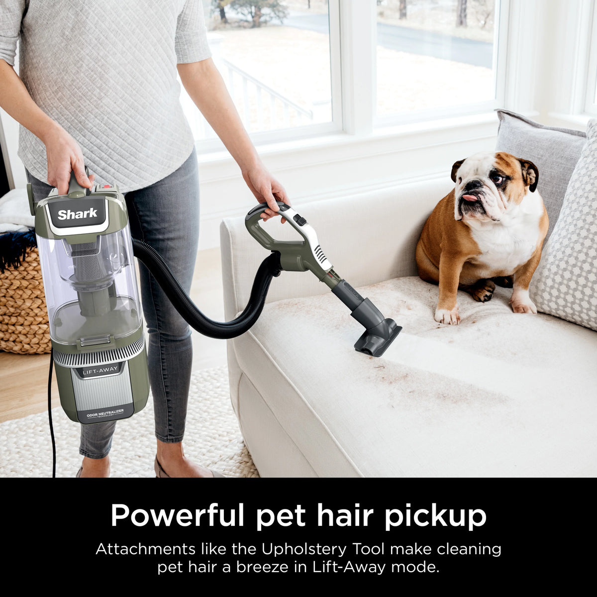 Shark Upright Vacuum, Rotator Pet Lift-Away ADV, Pet Friendly, Bagless, DuoClean PowerFins HairPro Brushroll, HEPA Filter, Hard Floor and Carpet, Swivel Steering, LED Lights, LA700, Sage