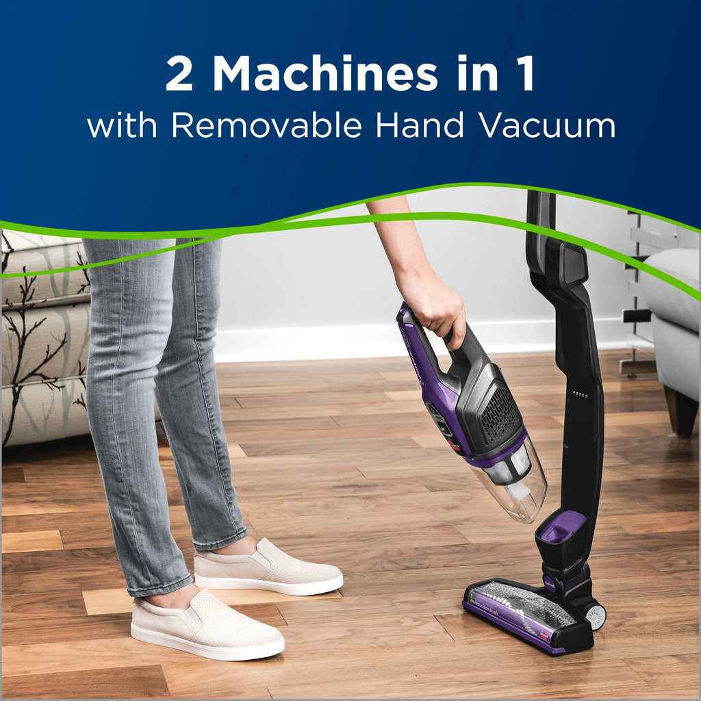 BISSELL PowerLifter Ion Pet Cordless Stick Vacuum, Carpet, Area Rugs, Hard Floor, Upholstery, 2 Way Fold Handle, Freestanding, Removeable Hand Vac, 3191, Purple