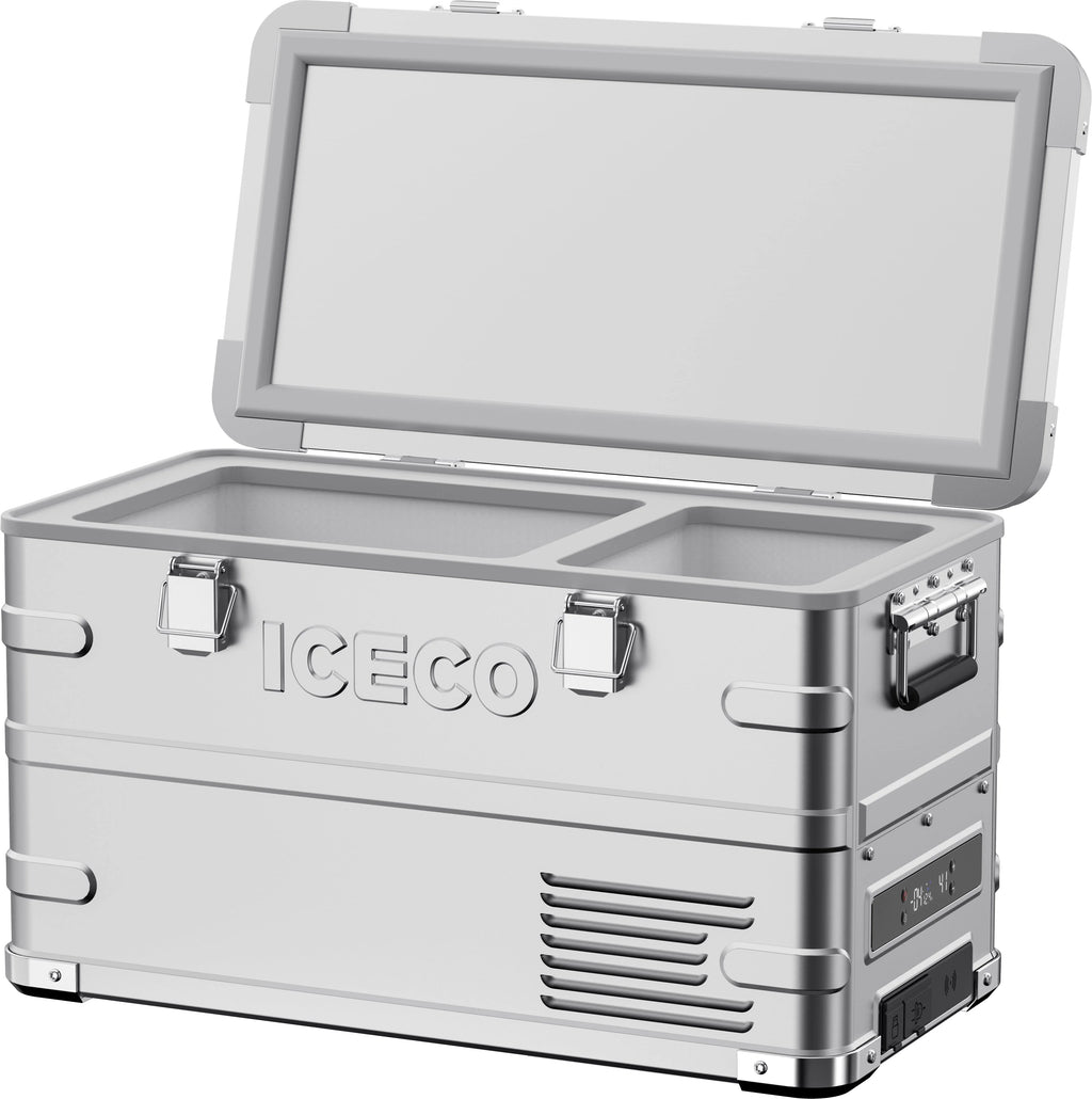 APL35 Aluminum Dual Zone 37QT Portable Refrigerator Silver