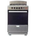 Master-Chef - 24" Stainless Steel R Gas Space Saver Range with 3.0 CFT Oven Capacity - Italian SABAF Sealed Burners, 1 Ultra-Fast and 3 Fast a?? Easy to Clean, Iron Grates, and Cool Knobs CSA Certified