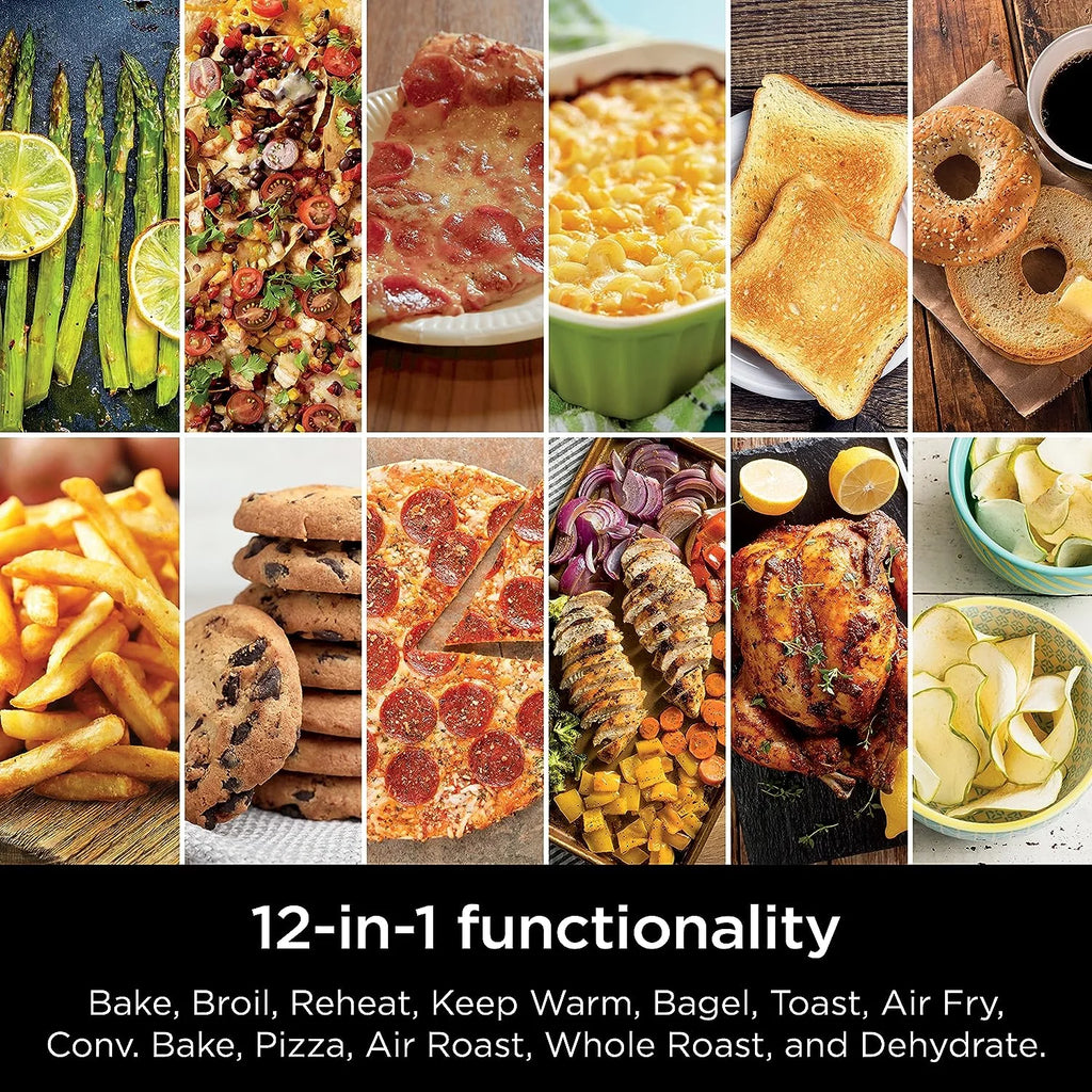 Restored Ninja DCT401 12-in-1 Double Oven with FlexDoor, FlavorSeal & Smart Finish, Rapid Top Convection, Air Fry Bottom , Bake, Roast, Toast, Air Fry, Stainless Steel (Refurbished)