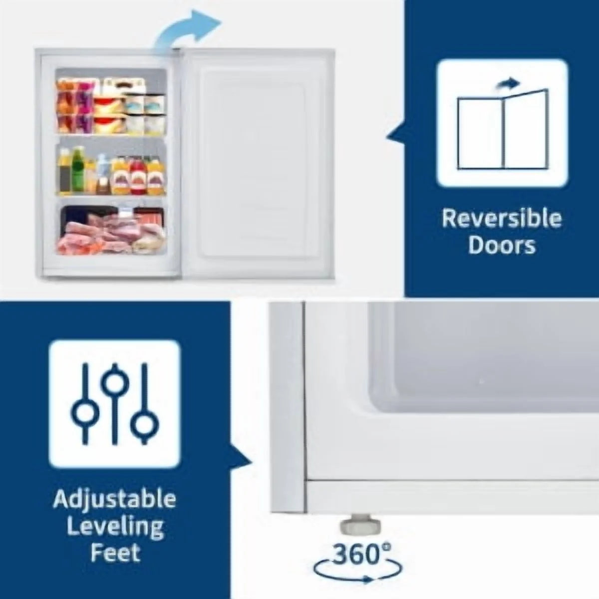 Studyset 3.0 Cu.Ft Upright Freezer with Reversible Door - Compact Single Door Freezer for Apartments/Dorms/Office/Garage, Ultra-Quiet, Space-Saving Design, White