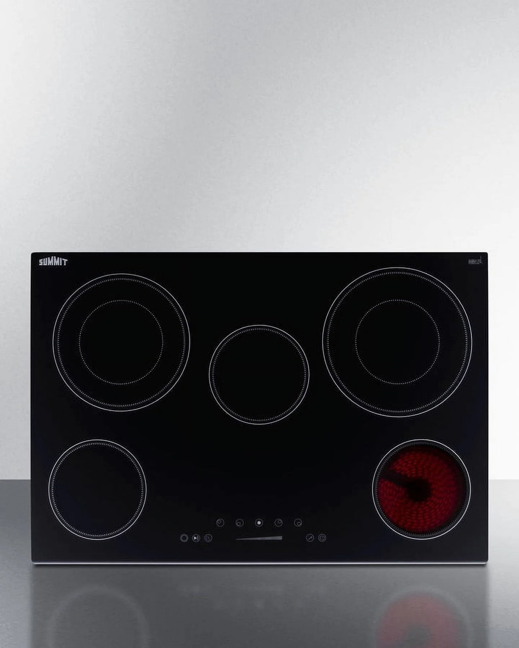 30" Wide 208-240V 5-Burner Radiant Cooktop, White
