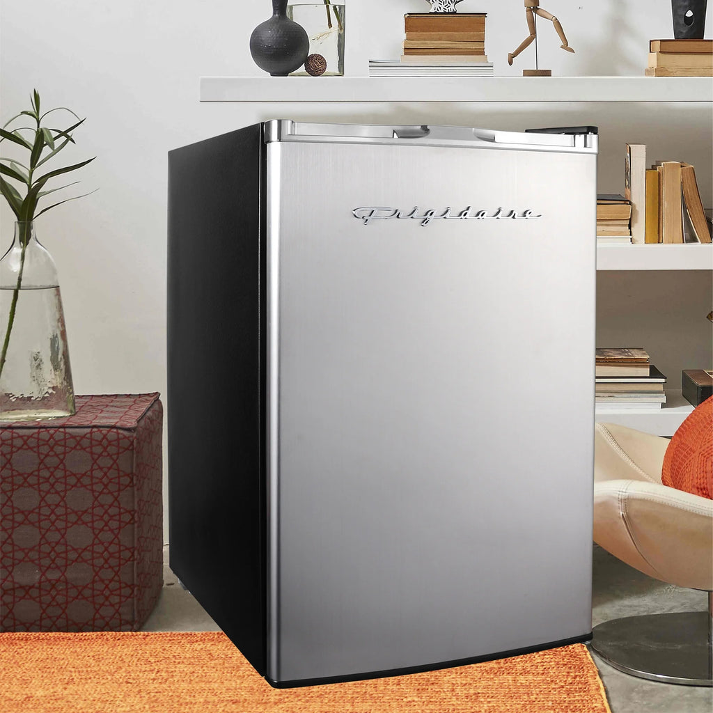 Frigidaire, 4.5 Cu. Ft. Compact Fridge with Chrome Trim - EFR492, Platinum