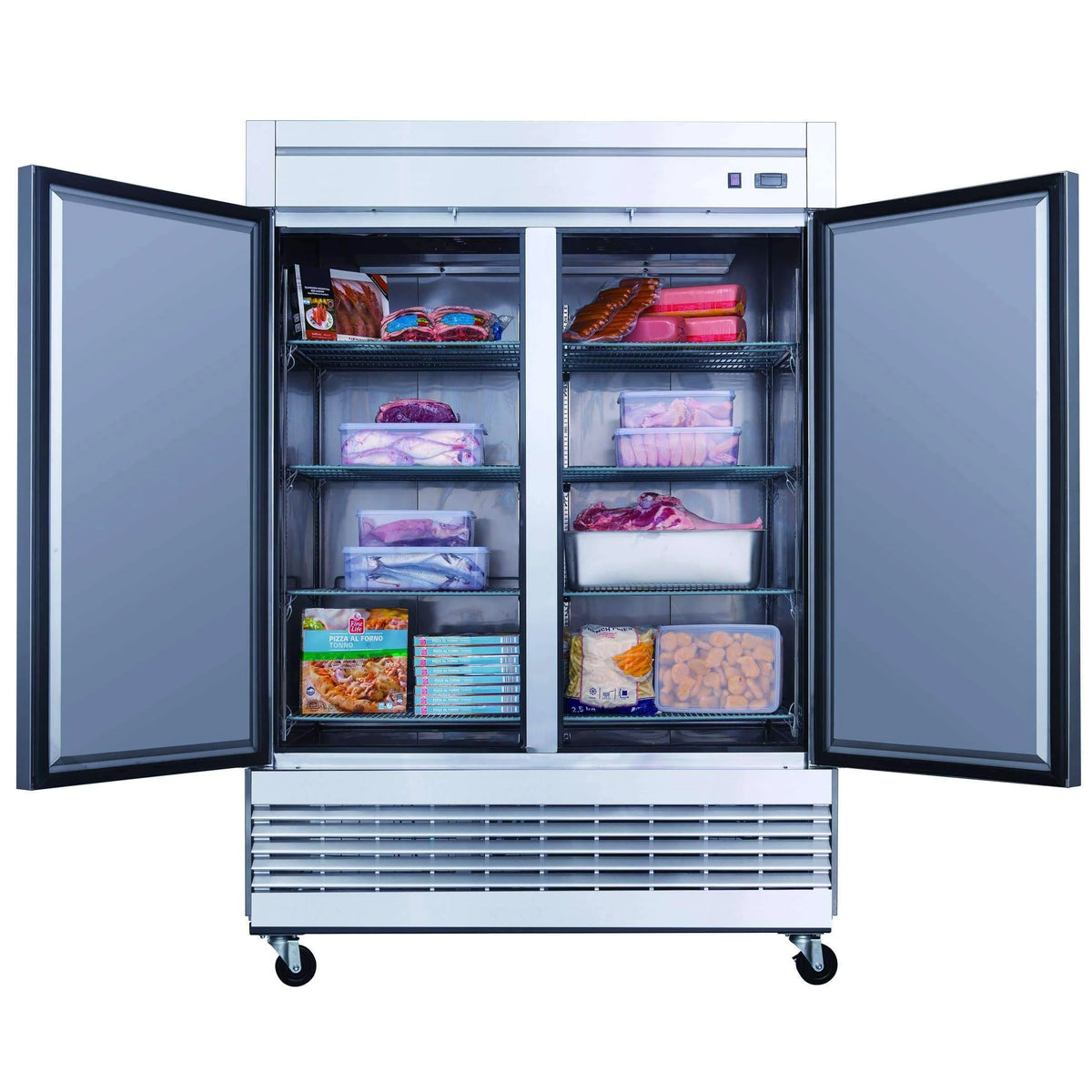 D55F 2-Door Commercial Freezer in Stainless Steel
