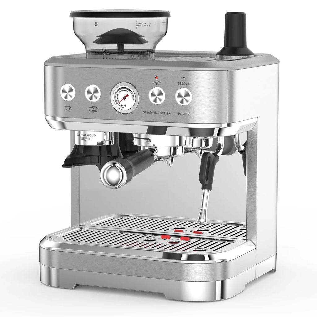 BEKAY Espresso Coffee Machine 15 Bar with Grinding Coffee Filter Milk Frother, Automatic Coffee Maker for Home
