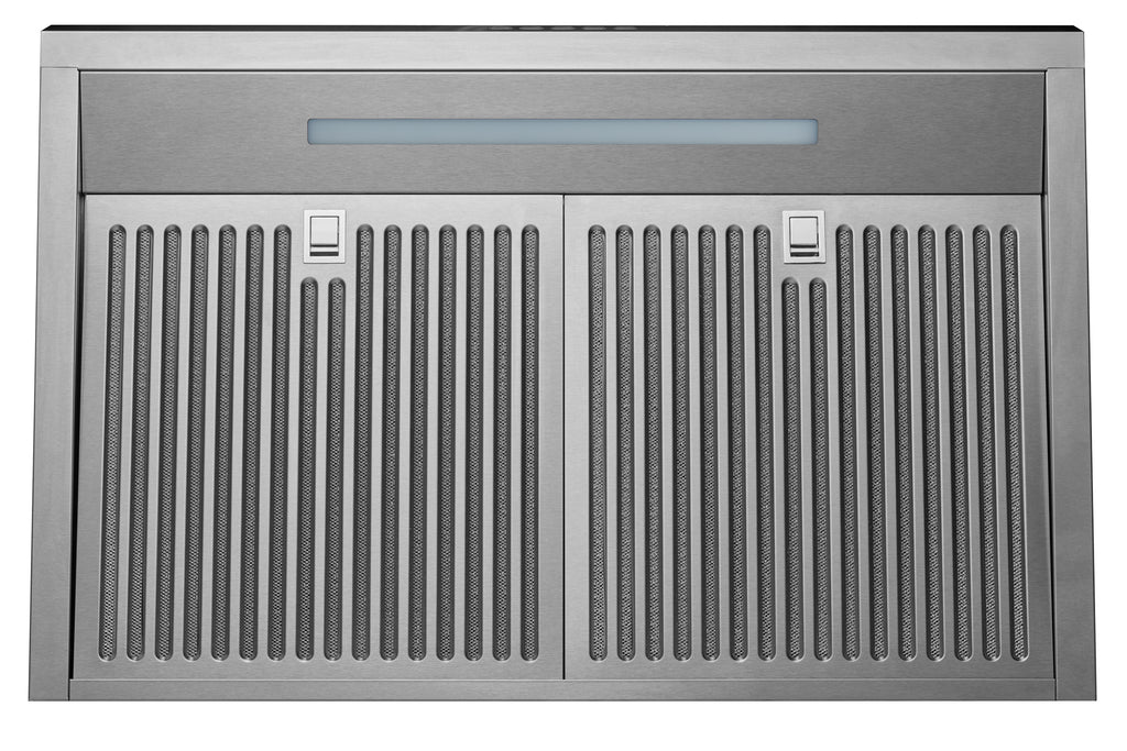 Hauslane Chef Series 30" B018 Convertible Under Cabinet Range Hood 120 Volts Minimalist 3-Way Venting 250 CFM Aluminum Filters LED Stainless Steel