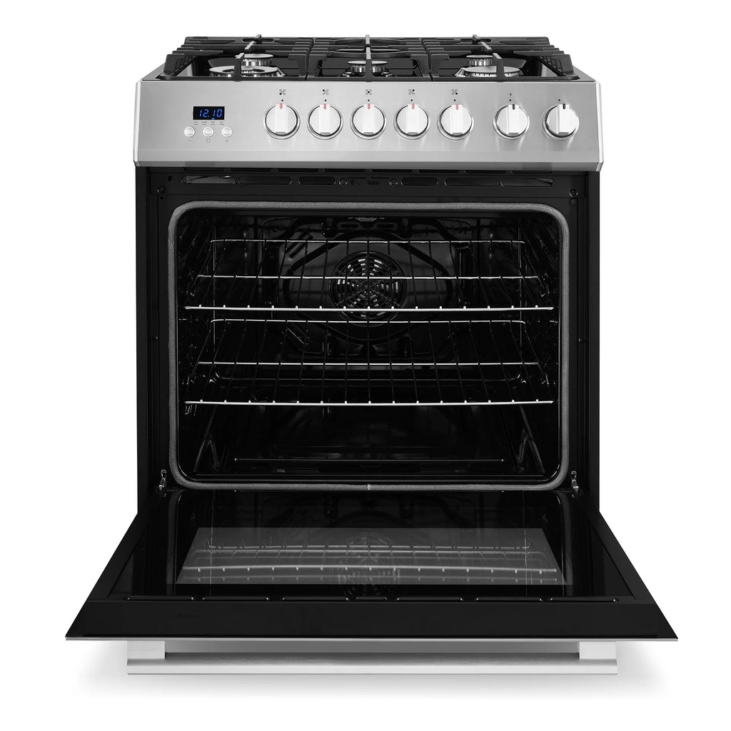 30 in. 5.0 cu. ft Single Oven Gas Range with 5 Burner Cooktop in Stainless Steel