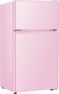 HUMSURE 3.2 Cu.Ft Pink Mini Fridge With Freezer, Compact Dorm Refrigerator, 2 Doors for Bedroom, Office, Kitchen, Apartment