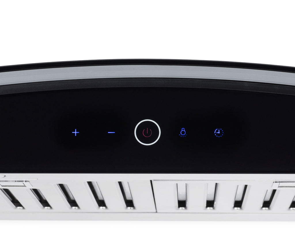 Hauslane|Chef Series WM-639 30-inch Wall Mounted Range Hood | Contemporary Design Professional Suction | Dishwasher Safe Baffle Filters, 3 Speed Settings, Touch Control Panel
