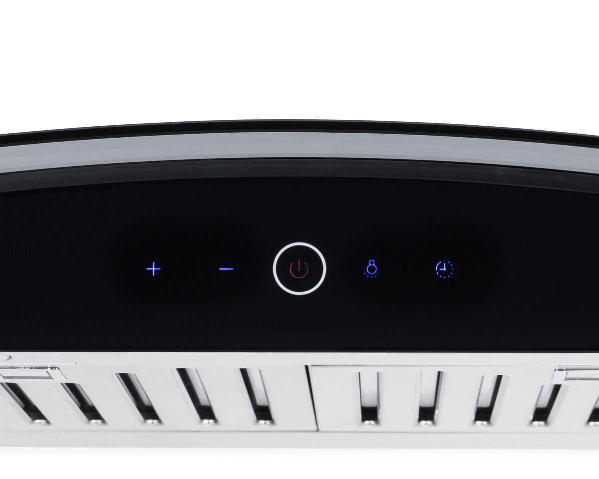 Hauslane|Chef Series WM-639 30-inch Wall Mounted Range Hood | Contemporary Design Professional Suction | Dishwasher Safe Baffle Filters, 3 Speed Settings, Touch Control Panel