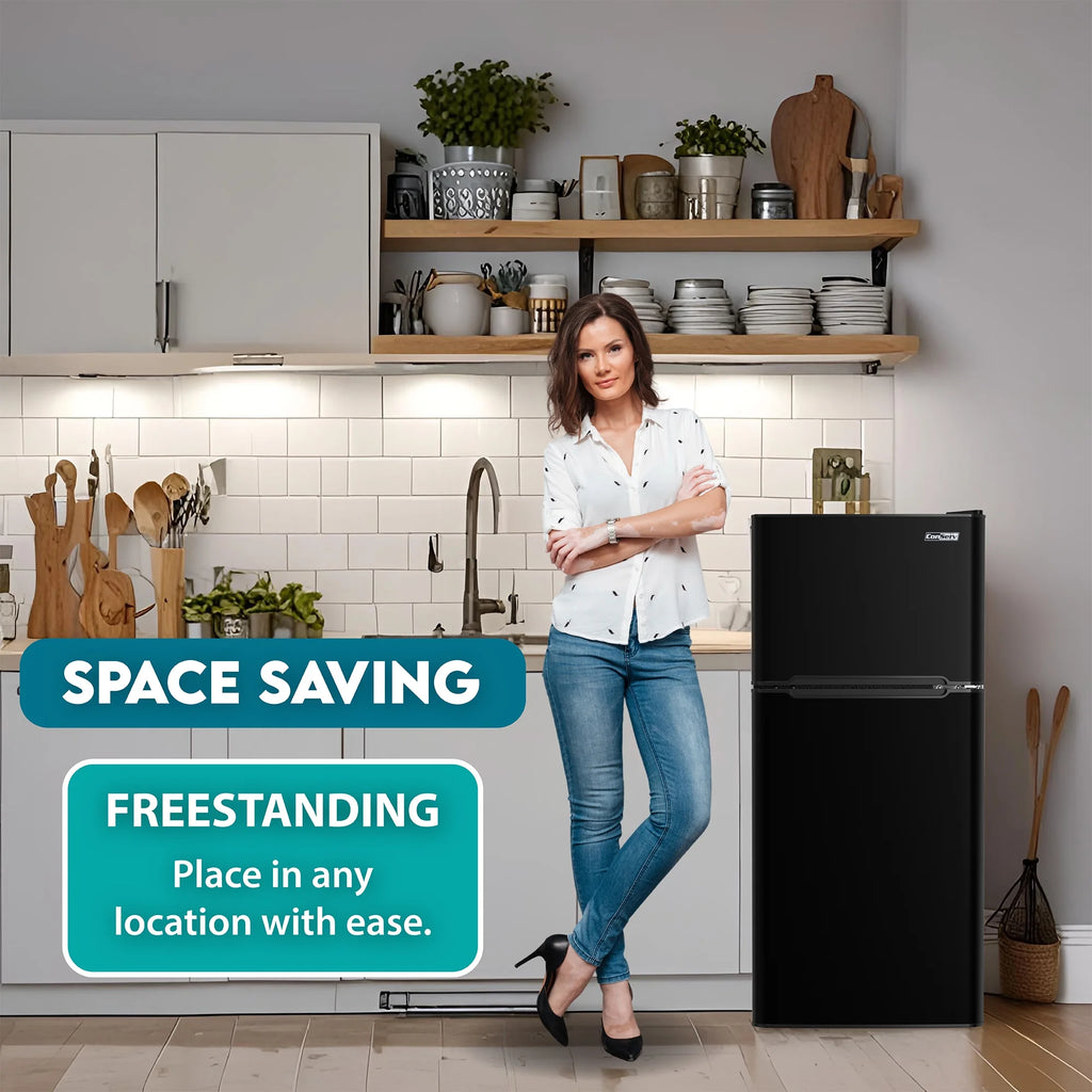 Conserv 19in BLACK Compact 2 Door Refrigerator 4.5cf Reversible Door 110V