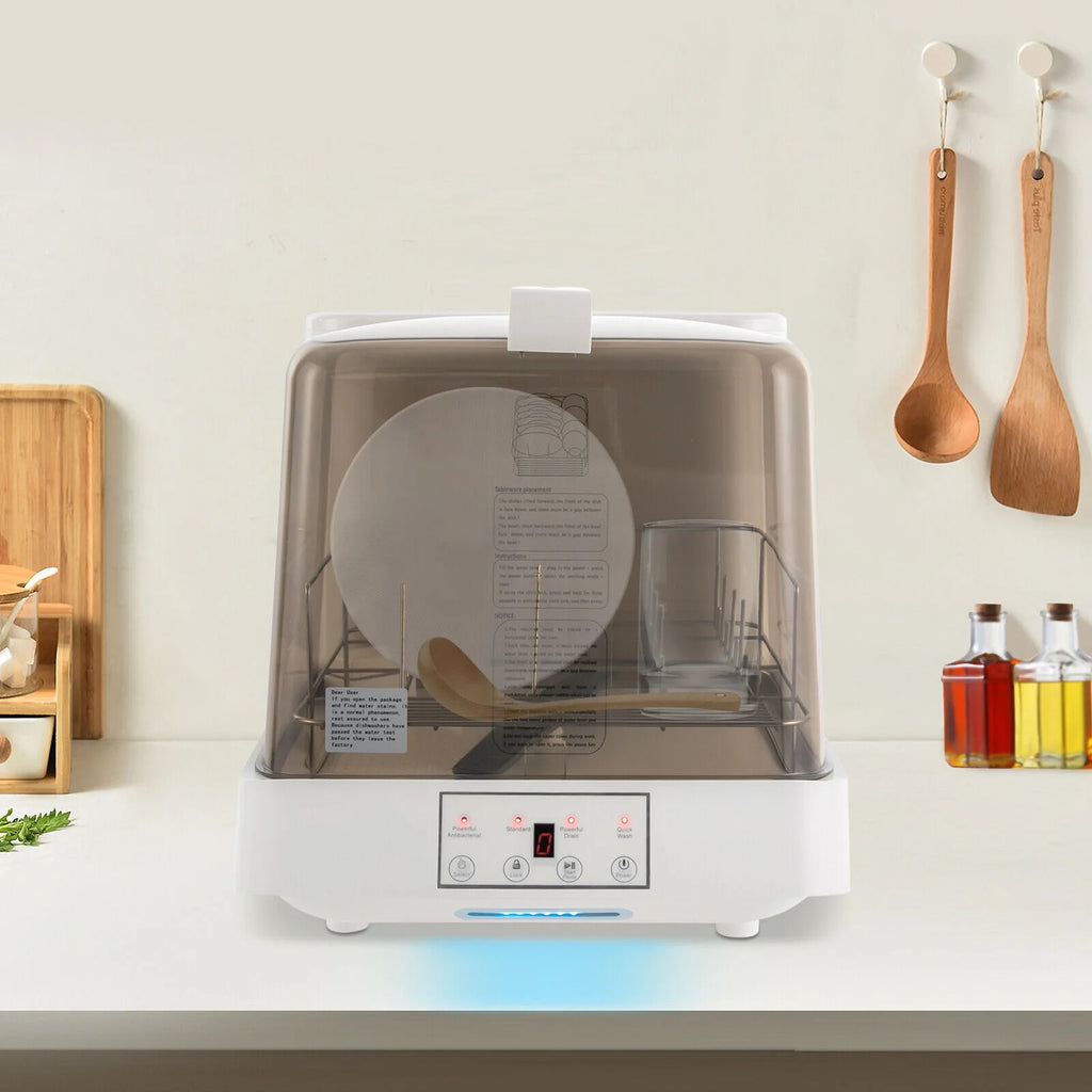 Portable Mini Dishwasher Countertop Dish Washing Machine with Washing Programs