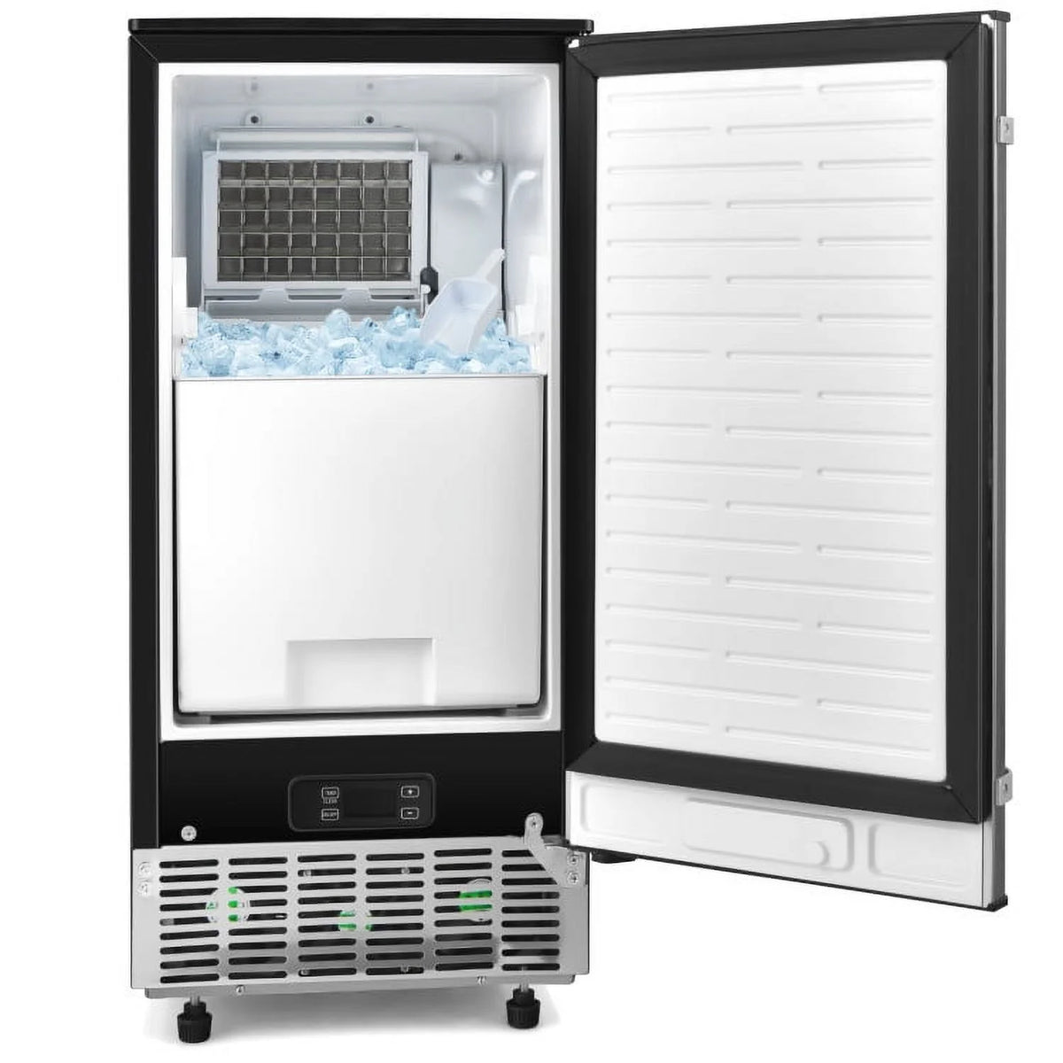 Topcobe Free-Standing Built-In Undercounter Ice Maker, Electric Ice Maker for Home Kitchen OffIce Bar Party Camping RV, Silver